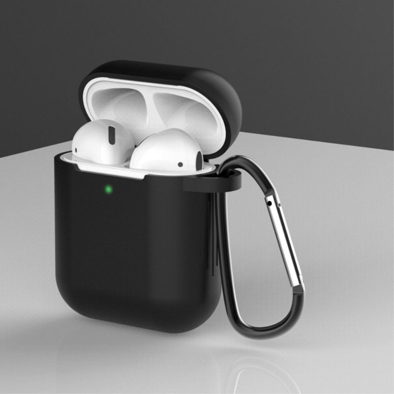 Skal för AirPods Svart Silikon Med Karbinhake