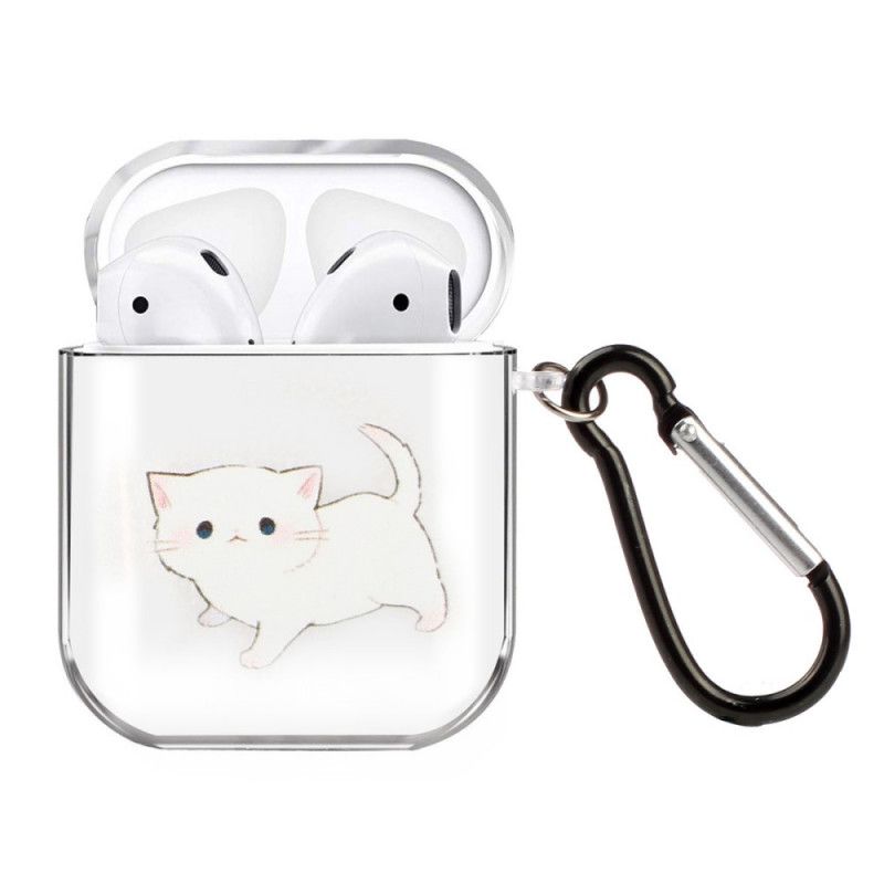 Skal för AirPods Vit Genomskinlig Silikon Katt Serie