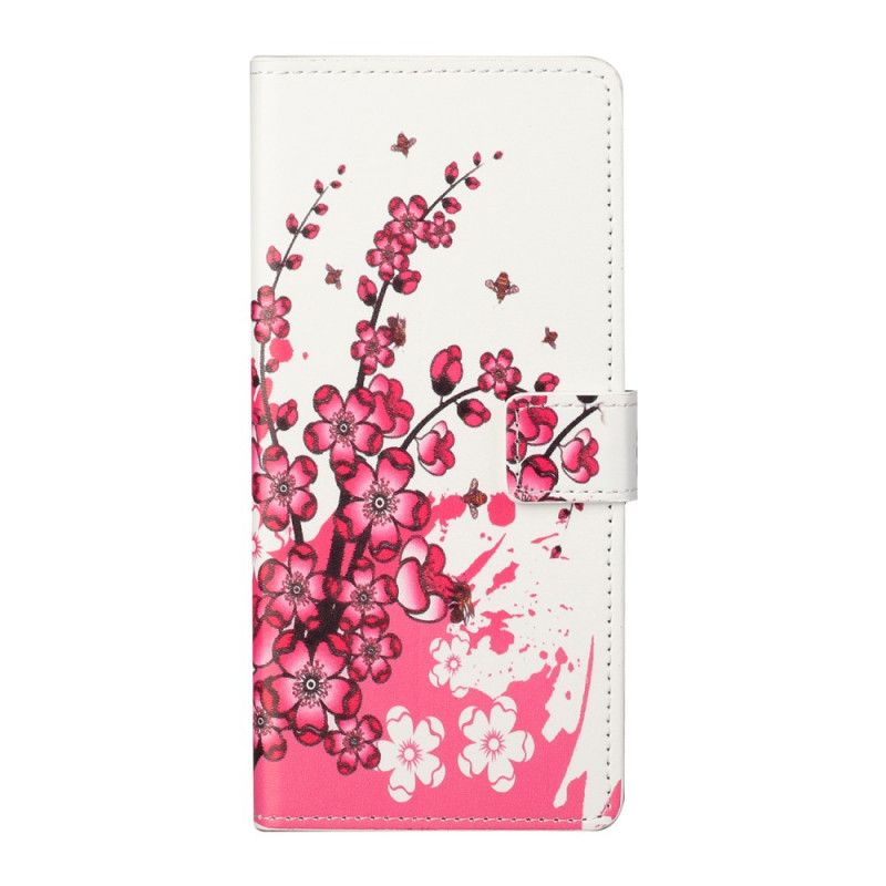 Fodral Xiaomi Mi 10T Lite 5G / Redmi Note 9 Pro 5G Magenta Tropiska Blommor