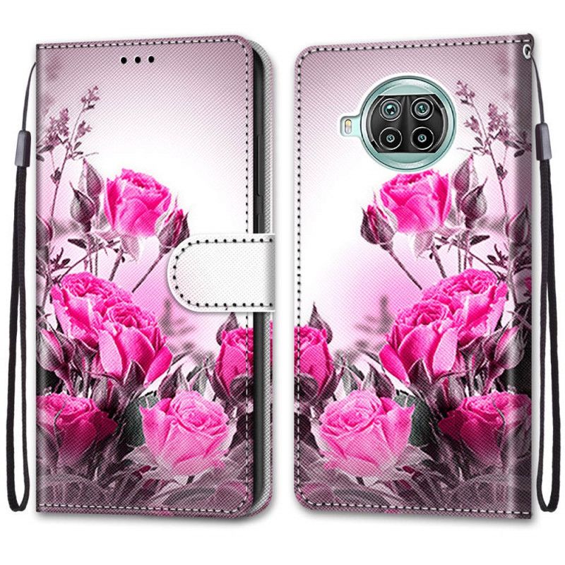 Fodral Xiaomi Mi 10T Lite 5G / Redmi Note 9 Pro 5G Röd Bara Blommor