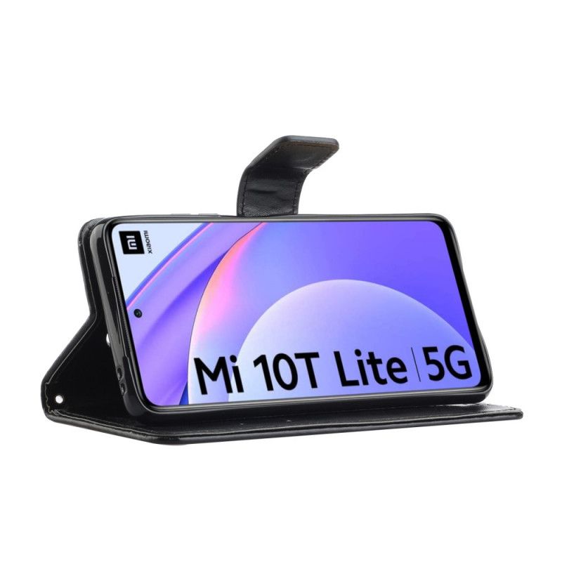 Läderfodral Xiaomi Mi 10T Lite 5G / Redmi Note 9 Pro 5G Svart Mobilskal Asienfjärilar