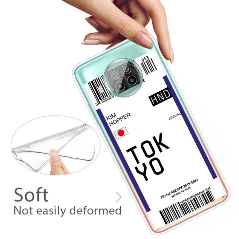 Skal för Xiaomi Mi 10T Lite 5G / Redmi Note 9 Pro 5G Svart Boarding Pass Tokyo