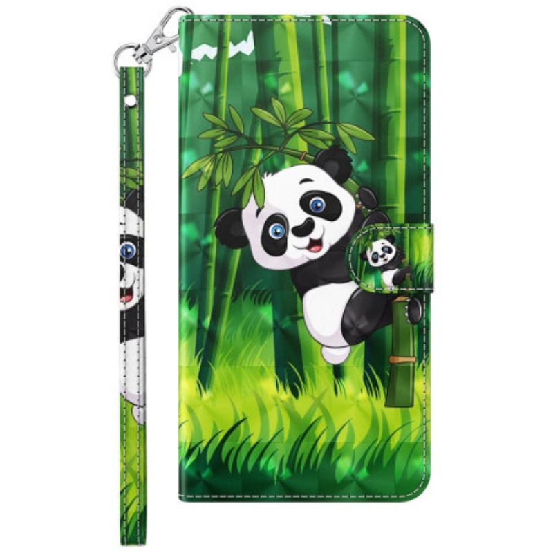 Fodral För Samsung Galaxy A15 Bambu Panda Med Rem