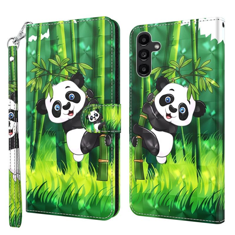 Fodral För Samsung Galaxy A15 Bambu Panda Med Rem