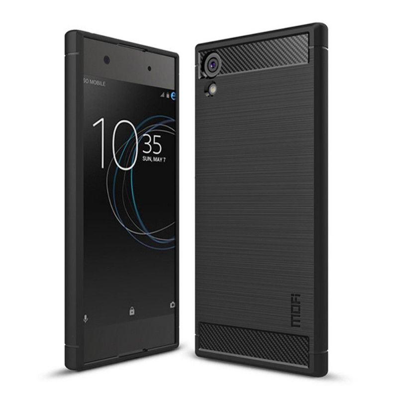 Skal Sony Xperia XA1 Svart Imak Borstad Kolfiber