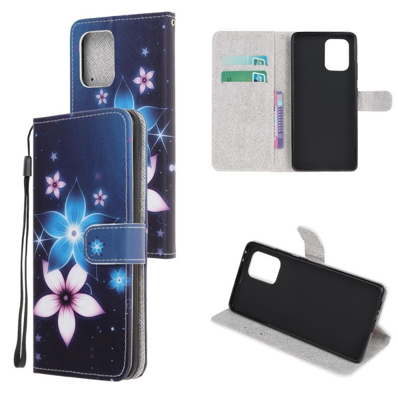 Fodral för Samsung Galaxy S10 Lite Månblommor Med Rem