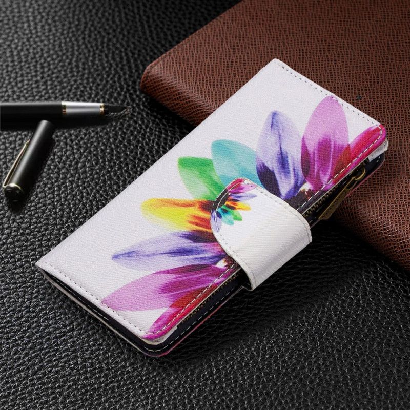 Fodral för Samsung Galaxy S10 Lite Svart Blomma Med Blixtlås