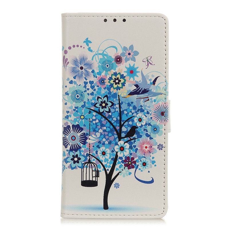 Fodral Samsung Galaxy S10 Lite Mörkblå Blommande Träd