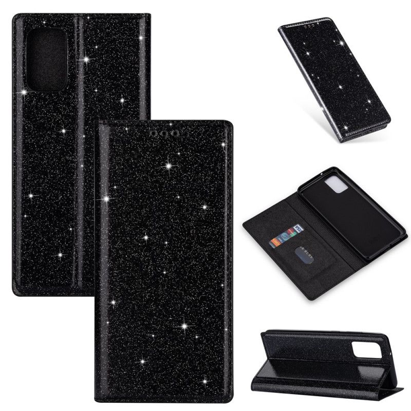 Folio-fodral Samsung Galaxy S10 Lite Svart Glitterstil