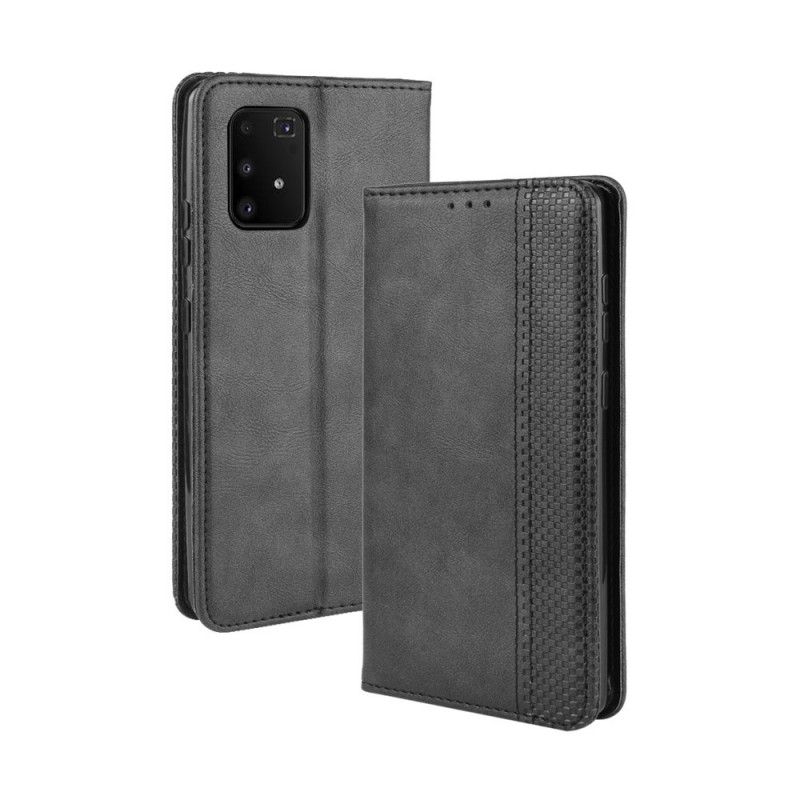 Folio-fodral Samsung Galaxy S10 Lite Svart Stiliserad Vintage Lädereffekt