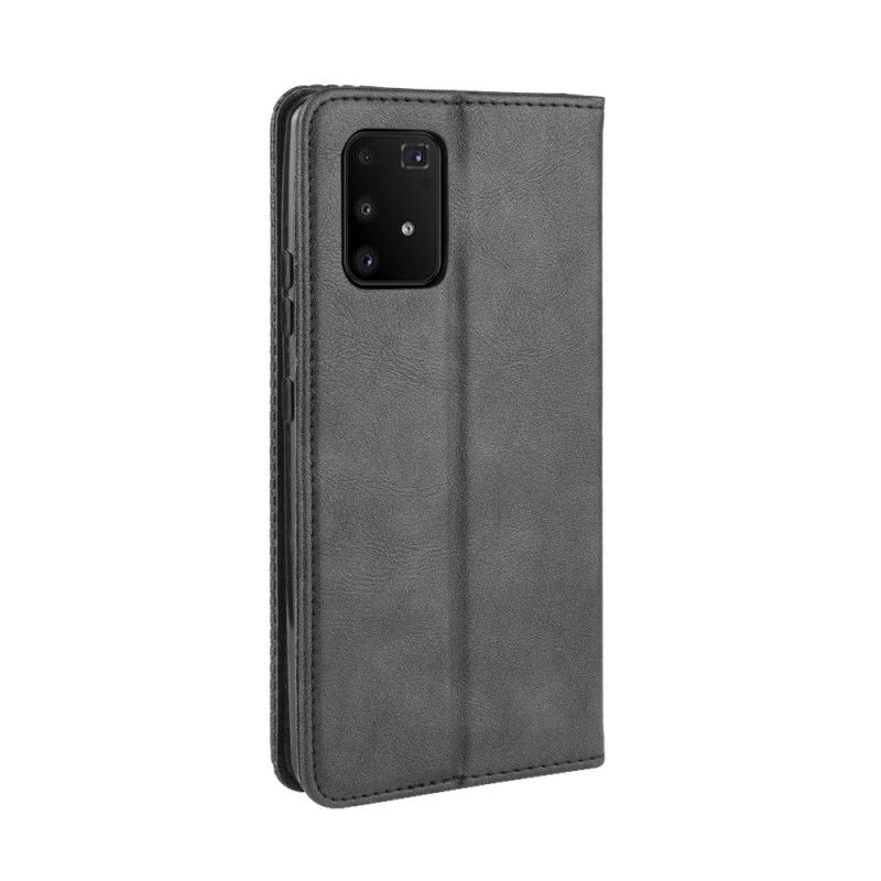 Folio-fodral Samsung Galaxy S10 Lite Svart Stiliserad Vintage Lädereffekt