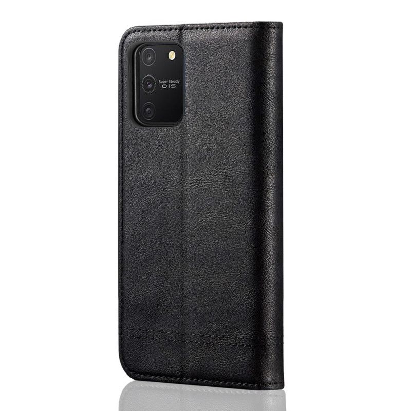 Folio-fodral Samsung Galaxy S10 Lite Svart Sydd Lädereffekt