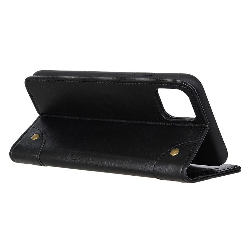 Folio-fodral Samsung Galaxy S10 Lite Svart Vintage Split Lädernitar