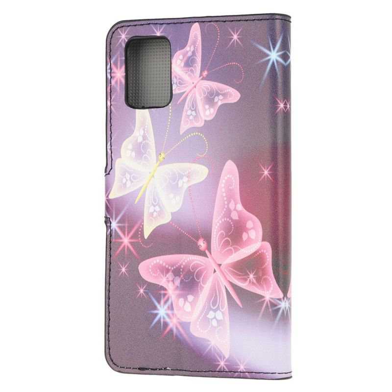Läderfodral Samsung Galaxy S10 Lite Mobilskal Neonfjärilar