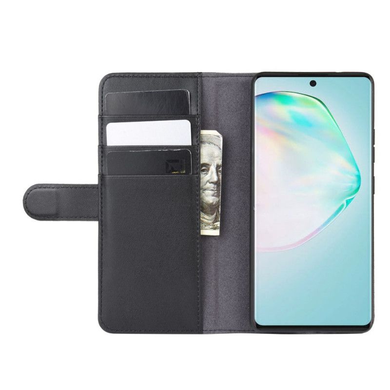 Läderfodral Samsung Galaxy S10 Lite Svart Delat Läder