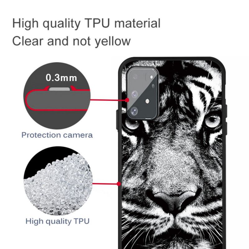 Skal för Samsung Galaxy S10 Lite Svartvit Tiger