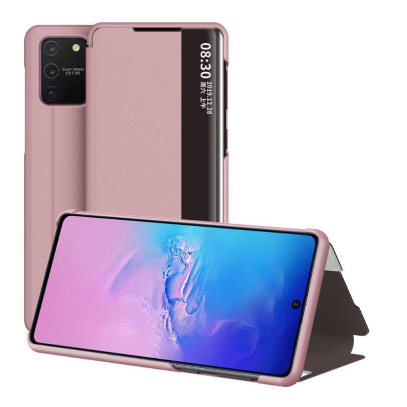 Visa Omslag Samsung Galaxy S10 Lite Svart Texturerat Konstläder