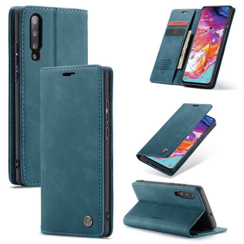 Folio-fodral Samsung Galaxy A70 Svart Läderfodral