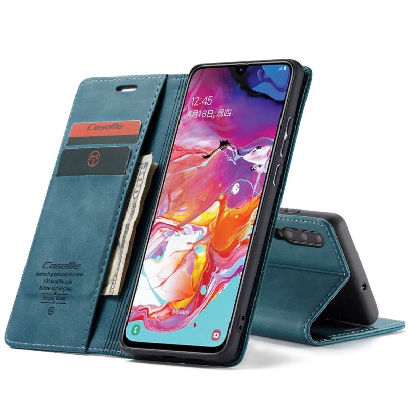 Folio-fodral Samsung Galaxy A70 Svart Läderfodral