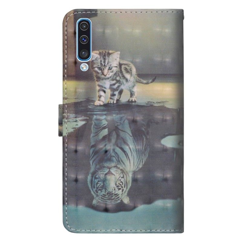 Läderfodral Samsung Galaxy A70 Mobilskal Tigern Ernest