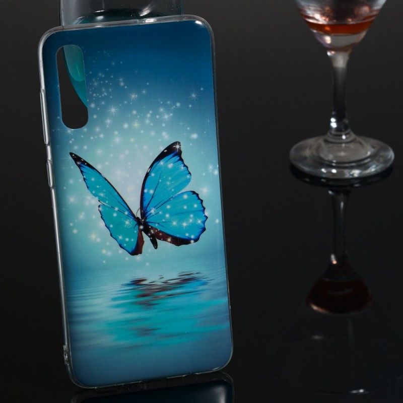 Skal för Samsung Galaxy A70 Fluorescerande Blå Fjäril