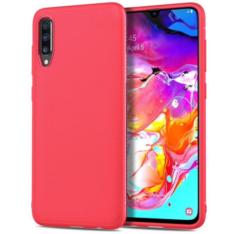 Skal för Samsung Galaxy A70 Svart Kolfiber Twill