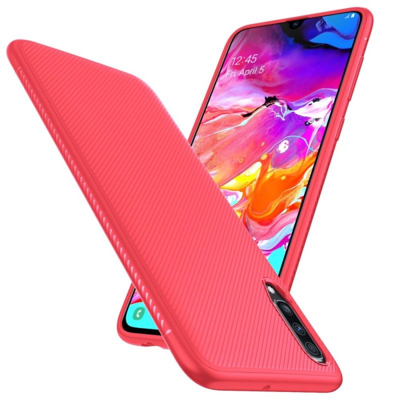 Skal för Samsung Galaxy A70 Svart Kolfiber Twill