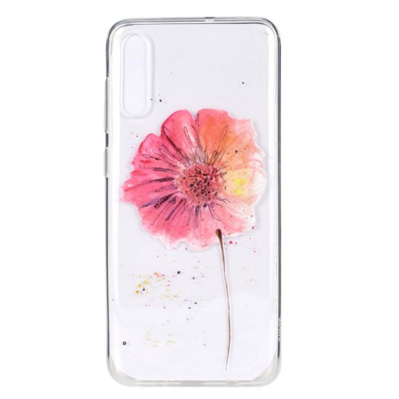 Skal för Samsung Galaxy A70 Transparent Vattenfärg Vallmo