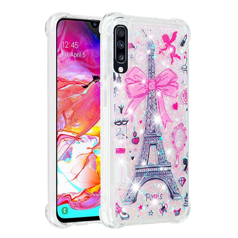 Skal Samsung Galaxy A70 Mobilskal Eiffeltornets Glitter