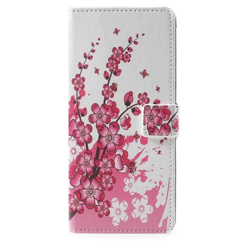 Fodral Samsung Galaxy Note 9 Magenta Tropiska Blommor