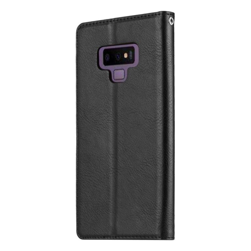 Folio-fodral Samsung Galaxy Note 9 Svart Korthållare I Konstläder