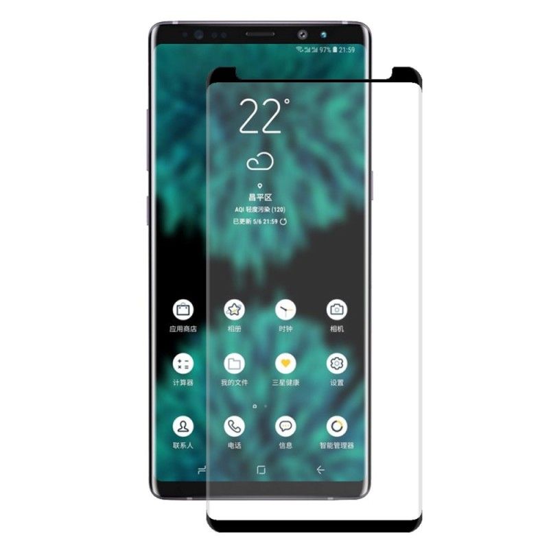 Krökt 3D Härdat Glasskydd Samsung Galaxy Note 9 Svart