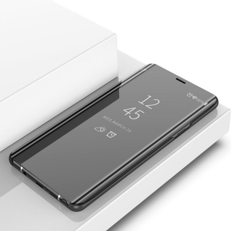 Se Omslag Samsung Galaxy Note 9 Svart Spegel Och Konstläder