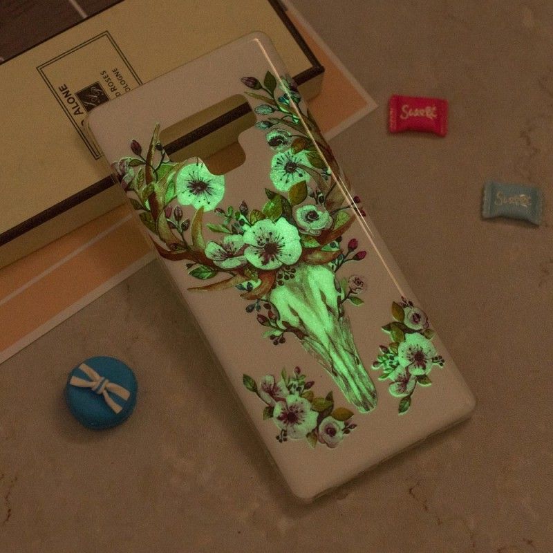 Skal Samsung Galaxy Note 9 Fluorescerande Blommig Älg