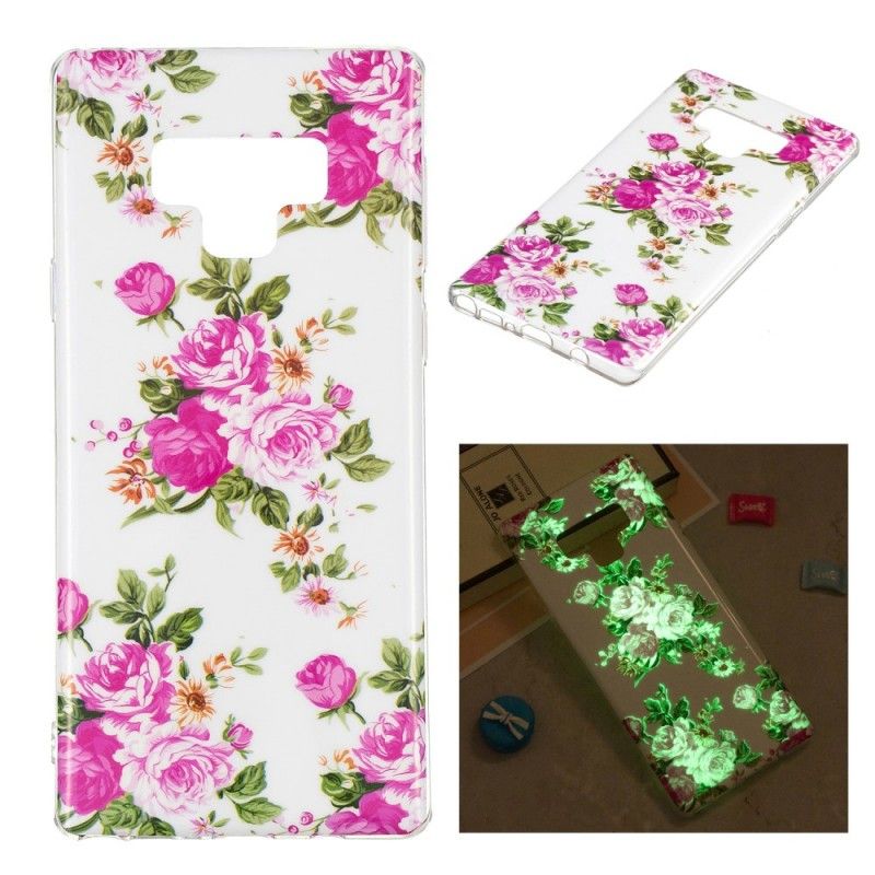 Skal Samsung Galaxy Note 9 Mobilskal Fluorescerande Frihetsblommor