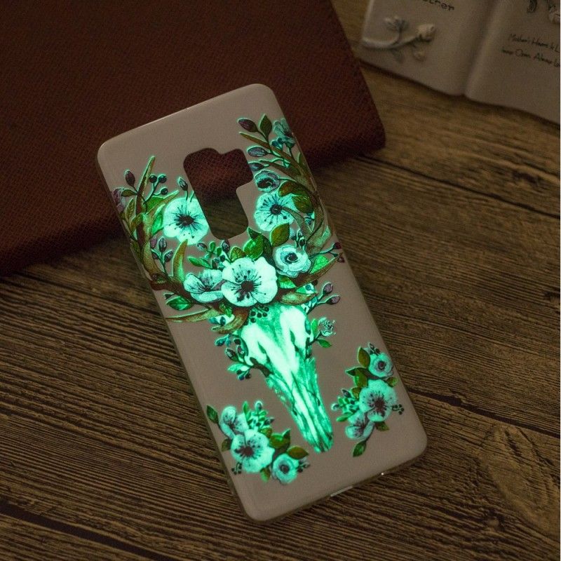 Skal för Samsung Galaxy S9 Fluorescerande Blommande Älg