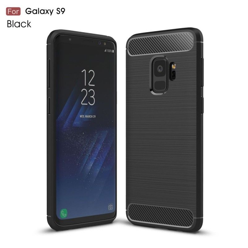 Skal för Samsung Galaxy S9 Svart Borstad Kolfiber