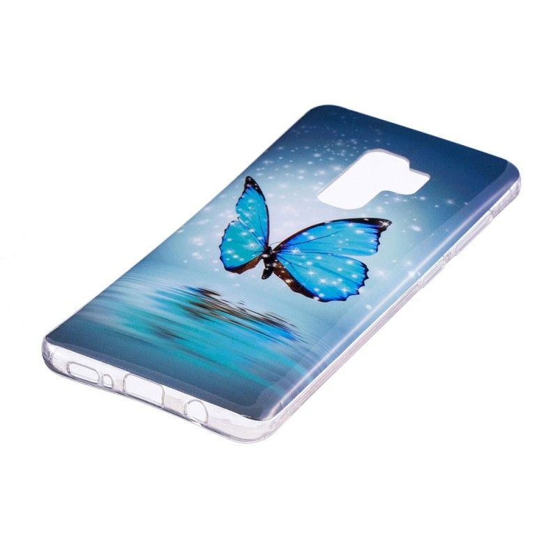 Skal Samsung Galaxy S9 Fluorescerande Blå Fjäril