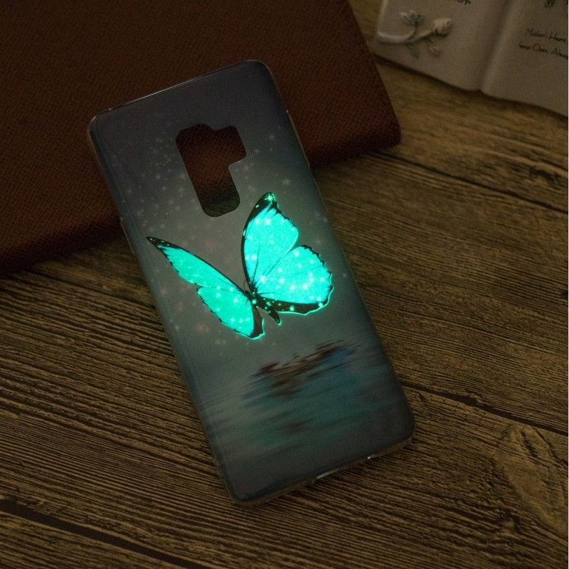 Skal Samsung Galaxy S9 Fluorescerande Blå Fjäril