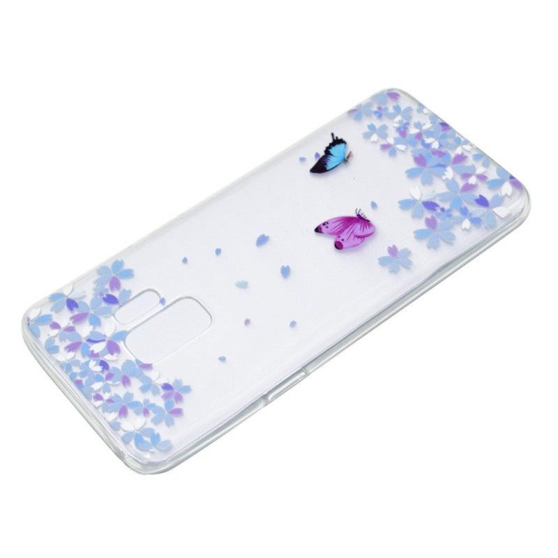 Skal Samsung Galaxy S9 Genomskinliga Fjärilar Och Blommor