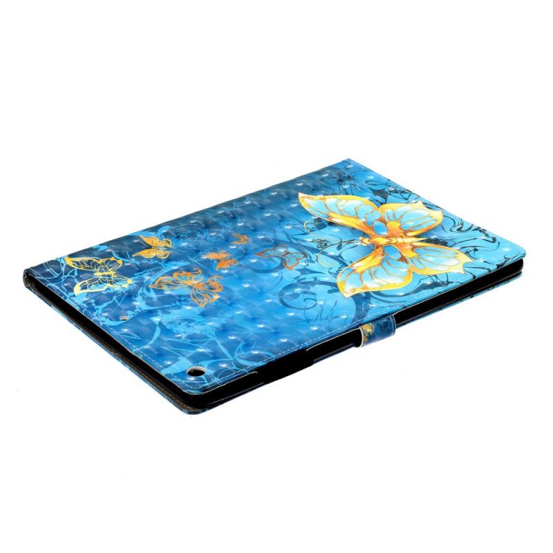 Fodral för iPad 10.2" (2019) (2020) Ljusblå Gyllene Fjärilar