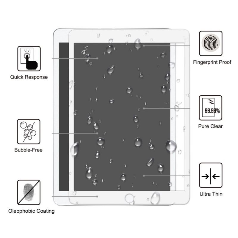 Härdat Glasskydd För Full Täckning iPad 10.2" (2019) (2020) Svart Skärm