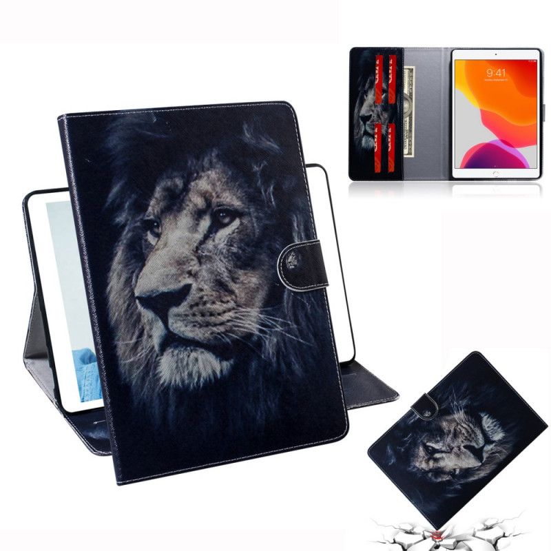 Läderfodral iPad 10.2" (2019) (2020) Mobilskal Lejonhuvud