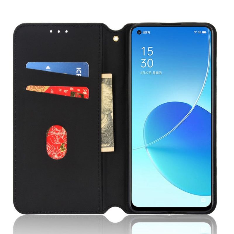 Folio-fodral Oppo Reno 6 5g 3d Diamantlädereffekt