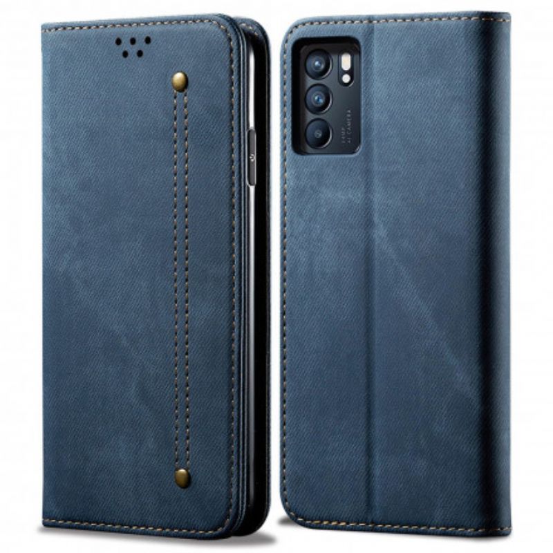 Folio-fodral Oppo Reno 6 5g Denimtyg