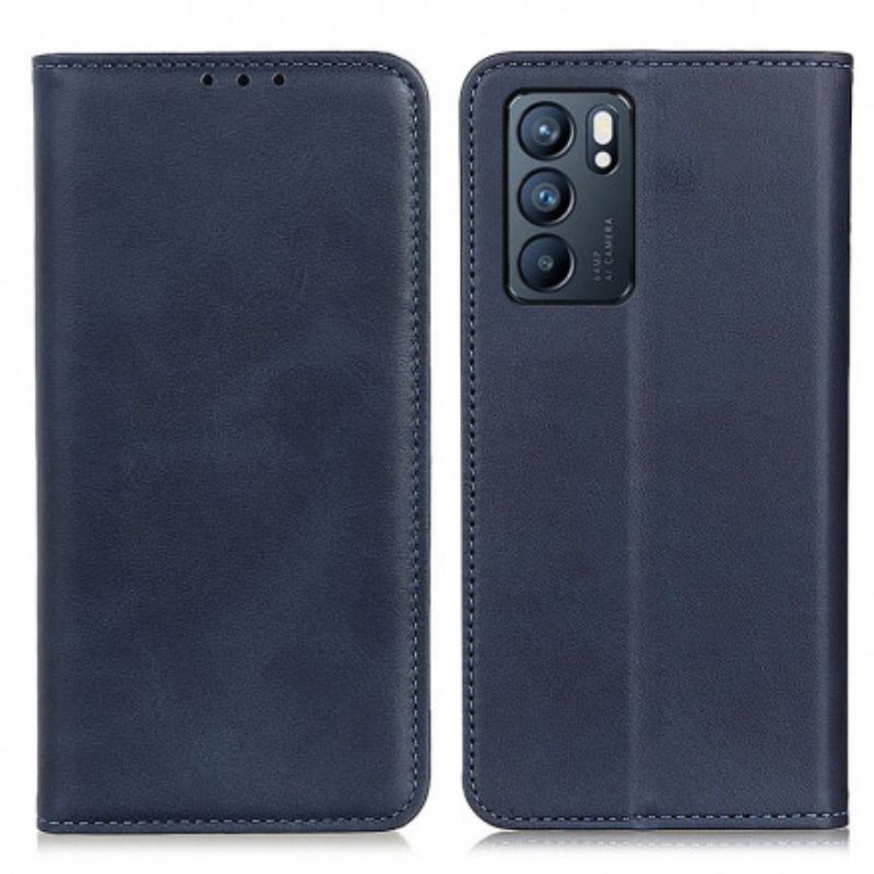 Folio-fodral Oppo Reno 6 5g Split Leather Elegance