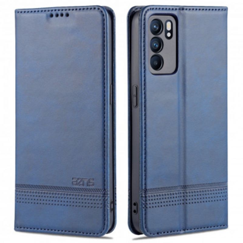 Folio-fodral Oppo Reno 6 5g Telefonfodral Azns Läderstil