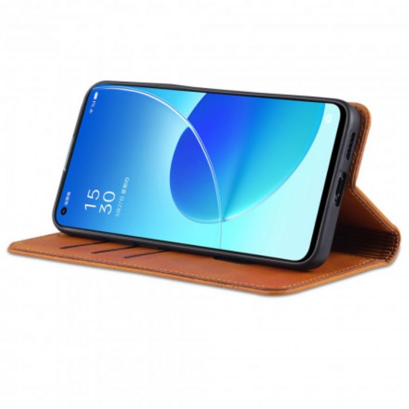 Folio-fodral Oppo Reno 6 5g Telefonfodral Azns Läderstil