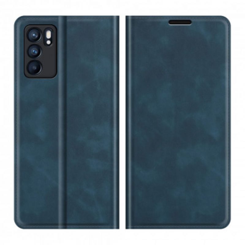 Folio-fodral Oppo Reno 6 5g Telefonfodral Mjuk Lädereffekt