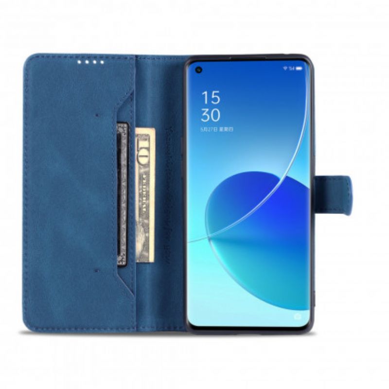 Läderfodral Oppo Reno 6 5g Telefonfodral Azns Lädereffekt Couture